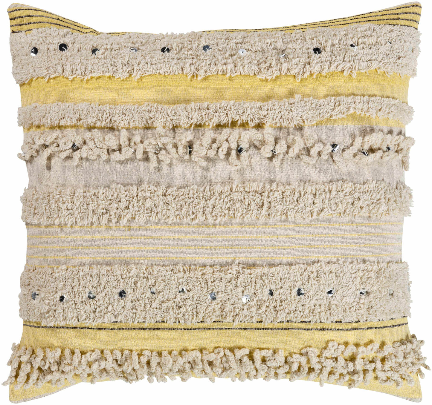 Rembrandt Yellow Textured Striped Accent Pillow - Loft&Timber