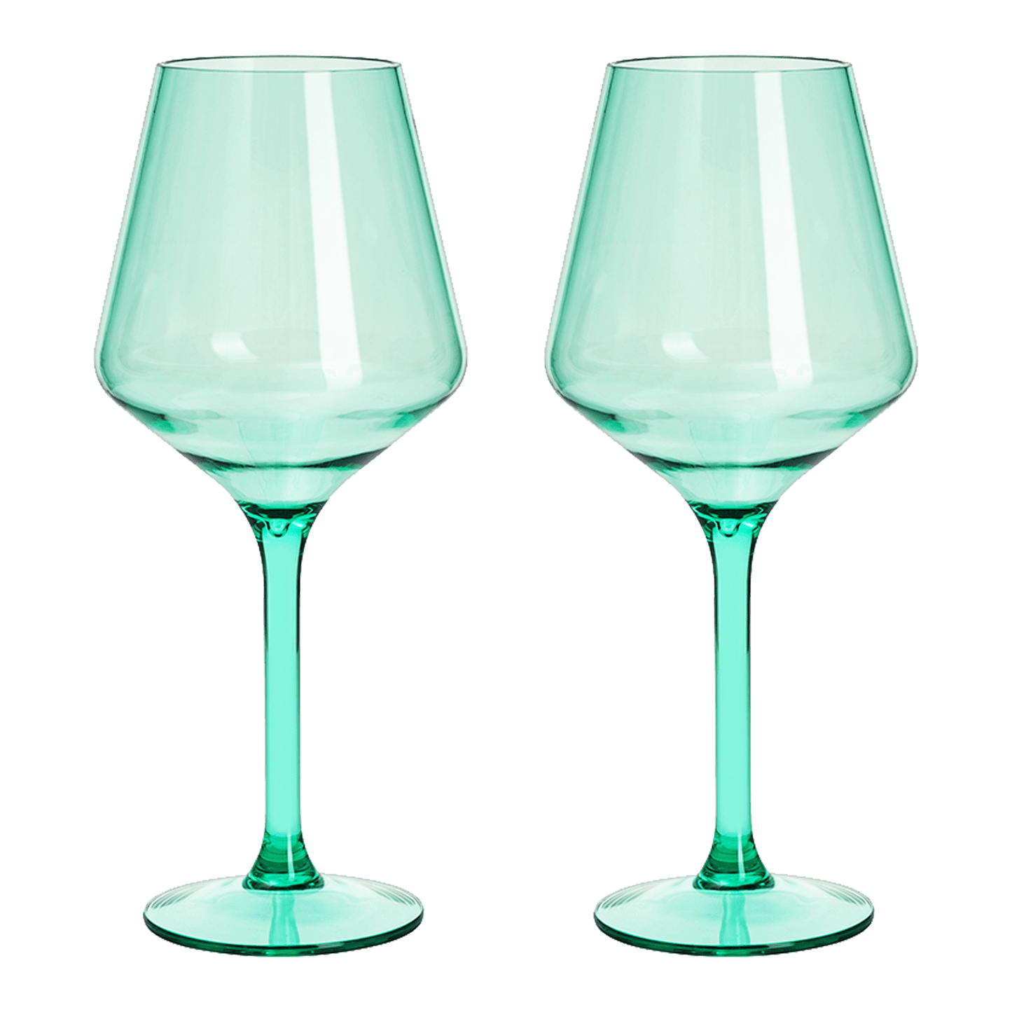 Floating Wine Glasses for Pool - Set of 2-15 OZ Shatterproof Poolside Wine Glasses, Tritan Plastic Reusable Stemware, Beach Outdoor Cocktail, Wine, Champagne, Water Glassware - Spring Summer (Green) - Loft&Timber