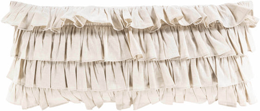 Revere Beige Ruffled Lumbar Pillow - Clearance - Loft&Timber