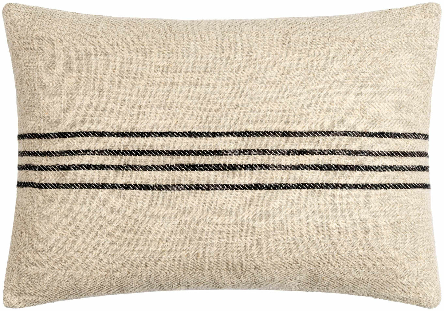 Aiyana Black Striped Linen Lumbar Pillow - Loft&Timber