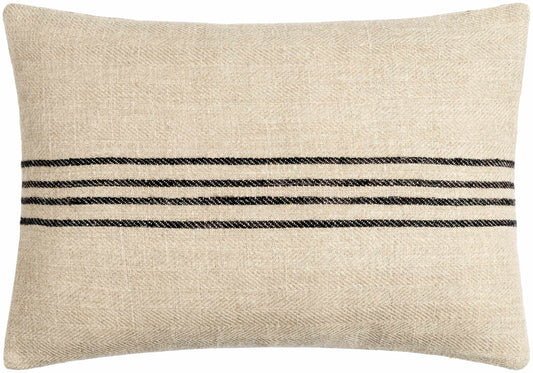 Aiyana Black Striped Linen Lumbar Pillow - Loft&Timber