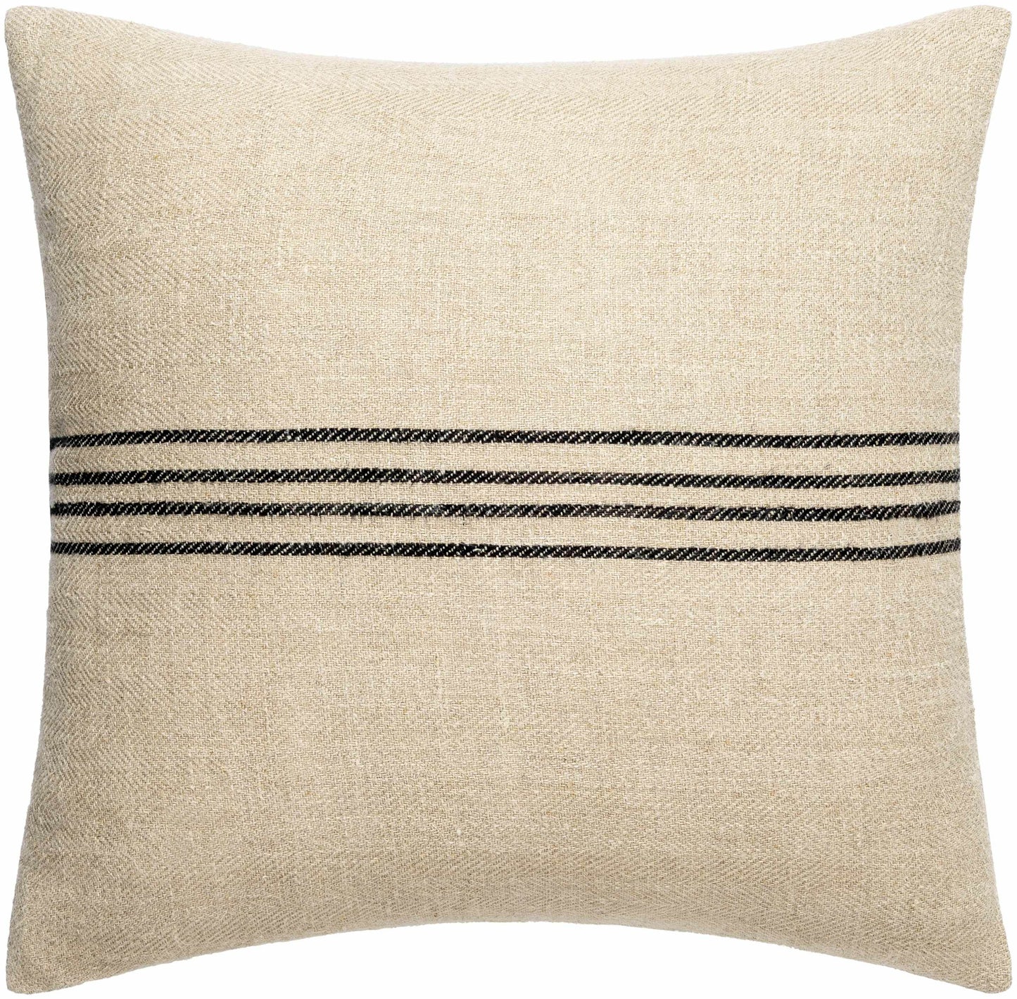 Aiyana Black Striped Linen Lumbar Pillow - Loft&Timber