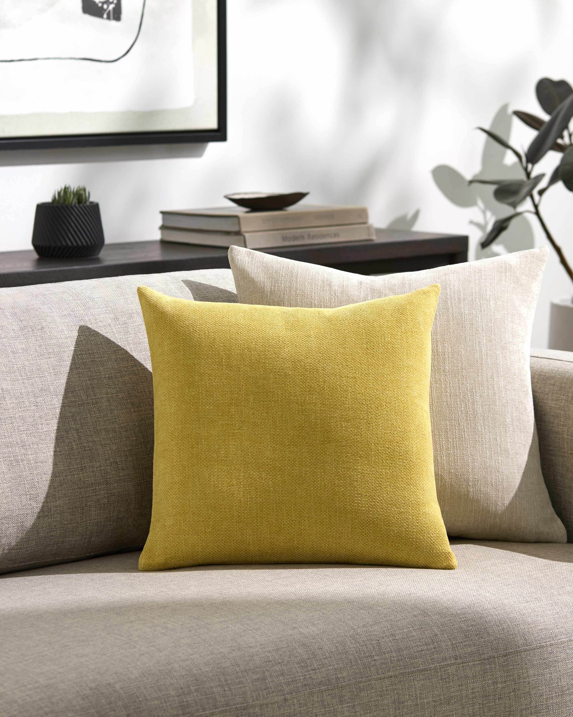 Reijo Yellow Linen Look Accent Pillow - Loft&Timber
