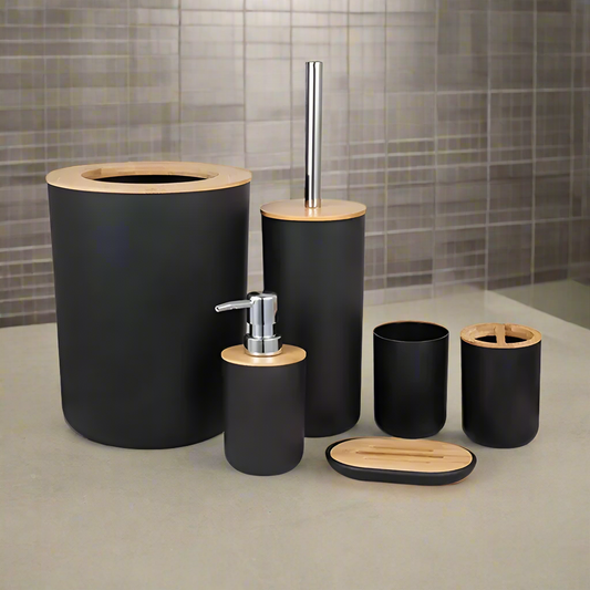 Bathroom Black Accessories Set (6-Piece)-2
