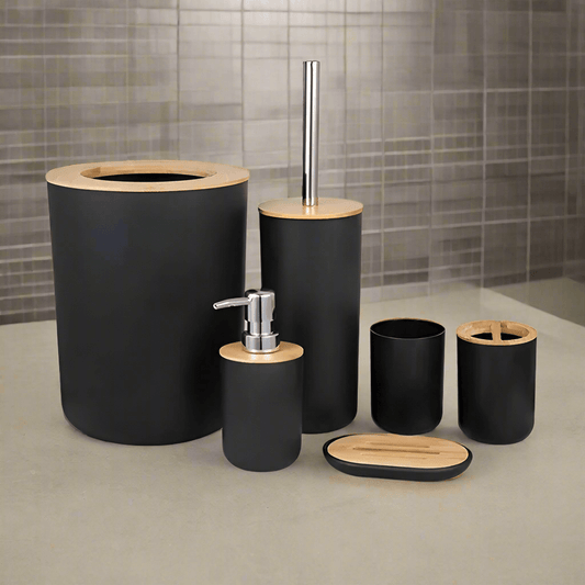 Bathroom Black Accessories Set (6-Piece) - Loft&Timber