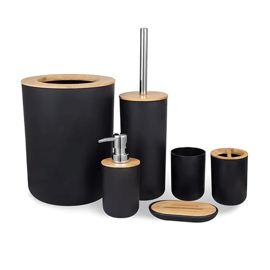 Bathroom Black Accessories Set (6-Piece) - Loft&Timber