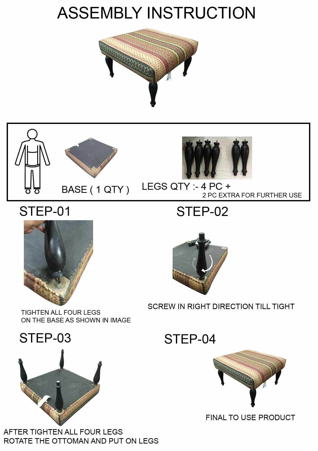 Astaffort Traditional Ottoman - Loft&Timber