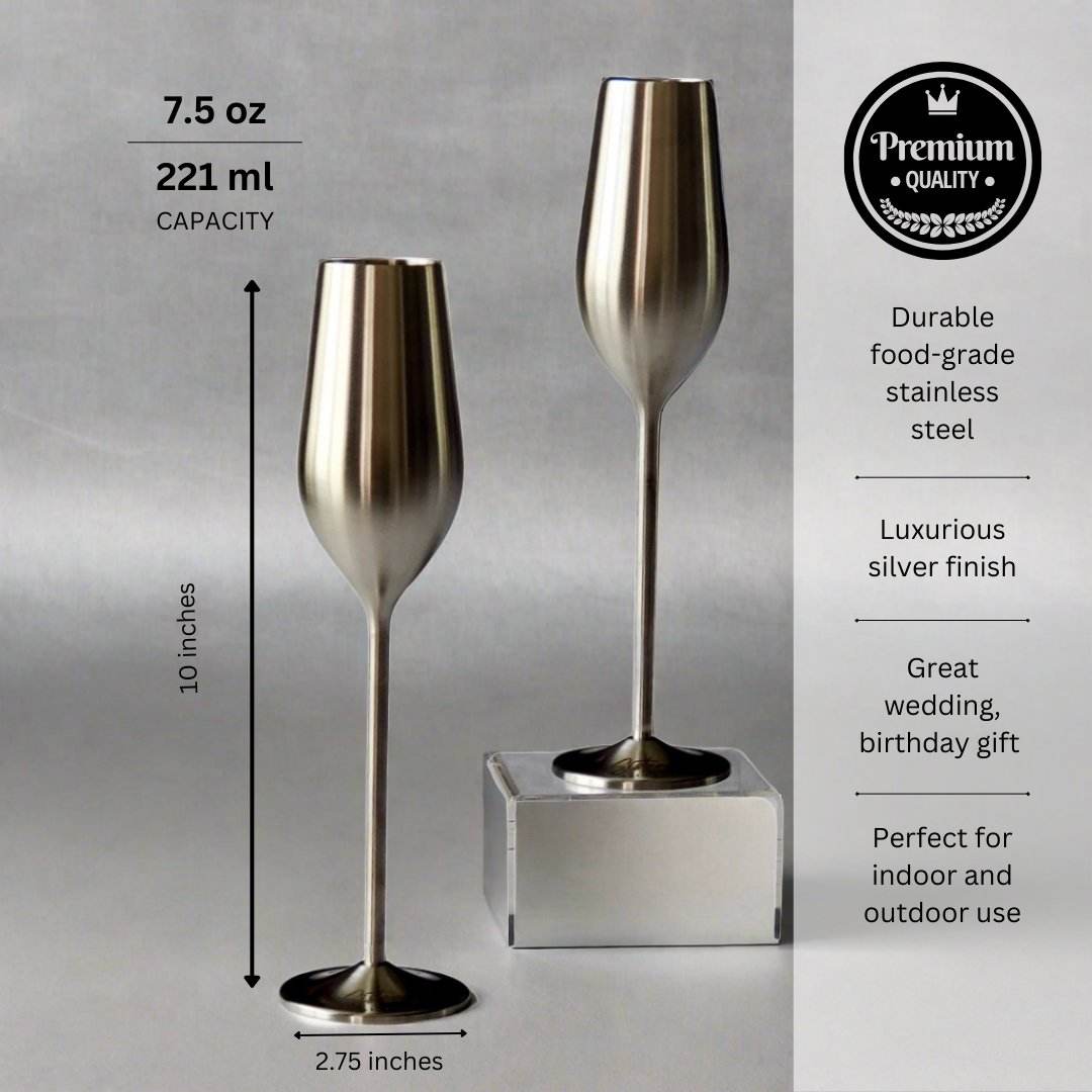 Silver Unbreakable Stainless Steel Flutes - Loft&Timber
