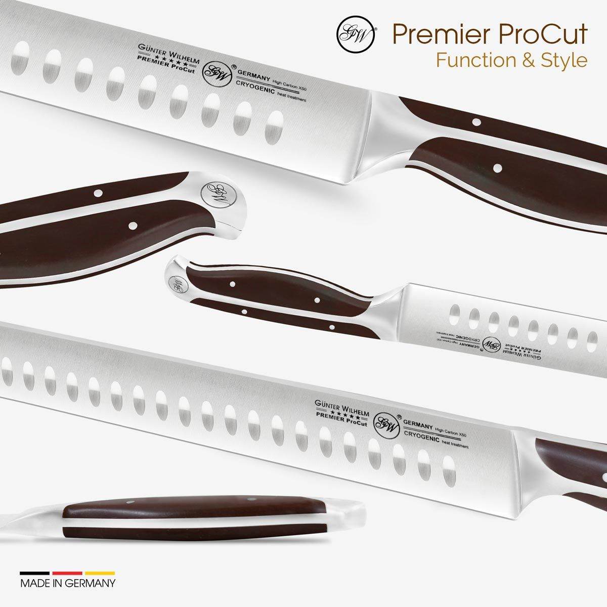 Gunter Wilhelm Premier Slicer/Brisket Knife, 12 Inch | Dark Brown ABS Handle SKU: 30-320-0612 - Loft&Timber