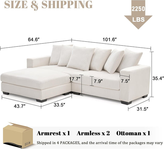 Spacious L Shaped Modular Sectional Sofa for Comfort-1
