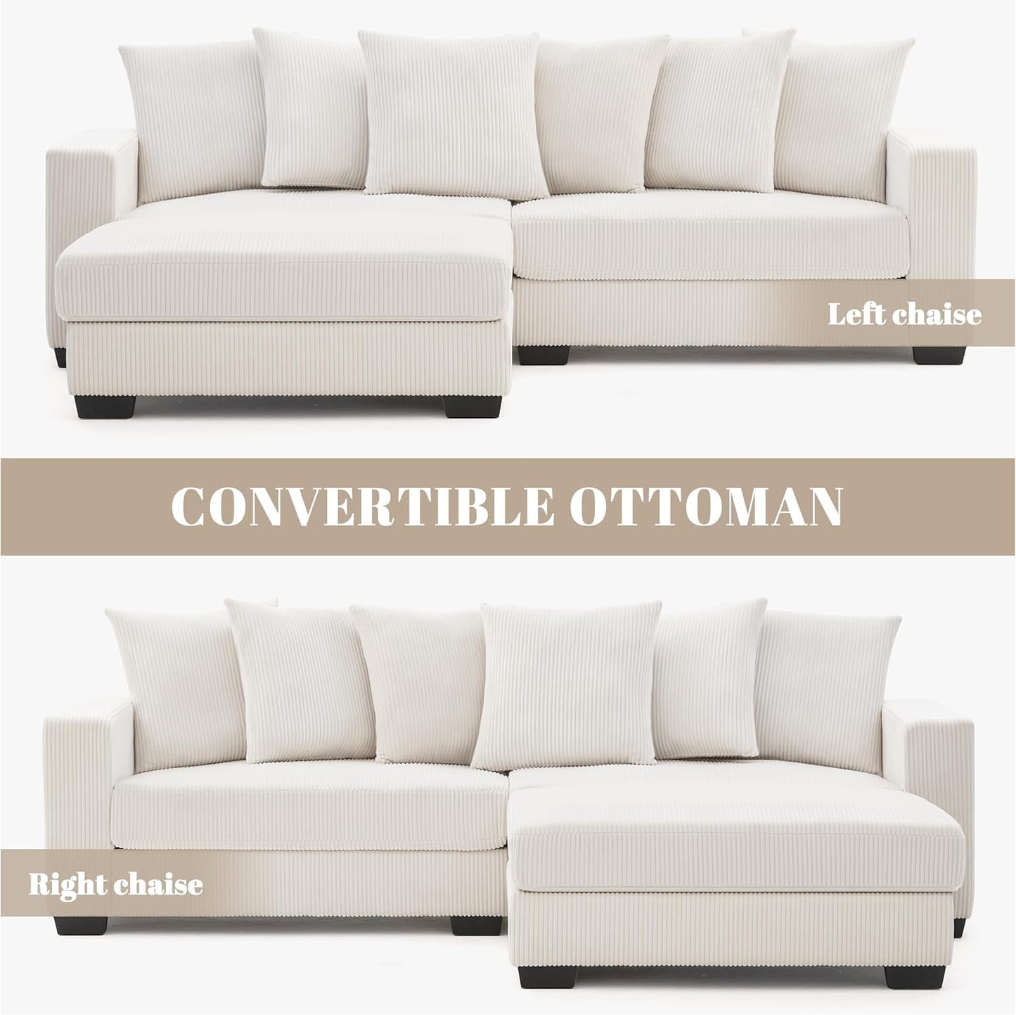 Spacious L Shaped Modular Sectional Sofa for Comfort-3