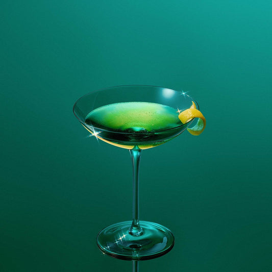 Champagne Coupes 12oz by The Wine Savant - Colorful Champagne Glasses, Prosecco, Mimosa Glasses Set, Cocktail Glass Set, Bar Glassware Luster Glasses (2, Teal) - Loft&Timber