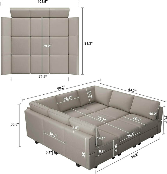 Stylish Modular Sectional Sofa with Reversible Chaise - Loft&Timber