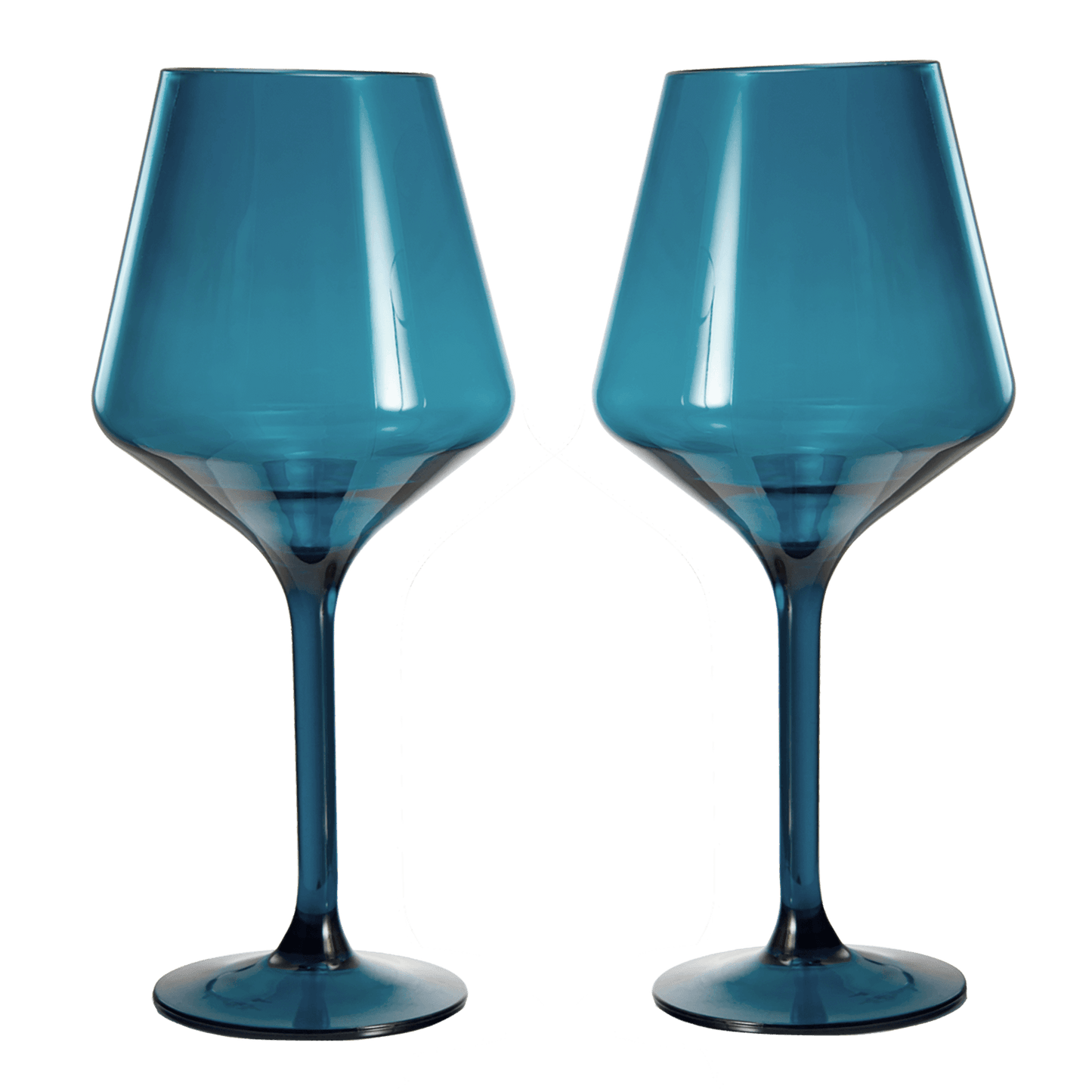 Floating Wine Glasses for Pool - Set of 2-15 OZ Shatterproof Poolside Wine Glasses, Tritan Plastic Reusable, Beach Outdoor Cocktail, Wine, Champagne, Water Glassware Spring Summer (Muted Blue) - Loft&Timber