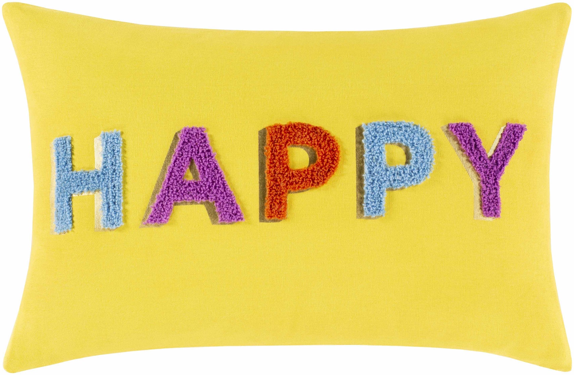 Kids Happy Decorative Nursery Yellow Throw Pillow - Loft&Timber