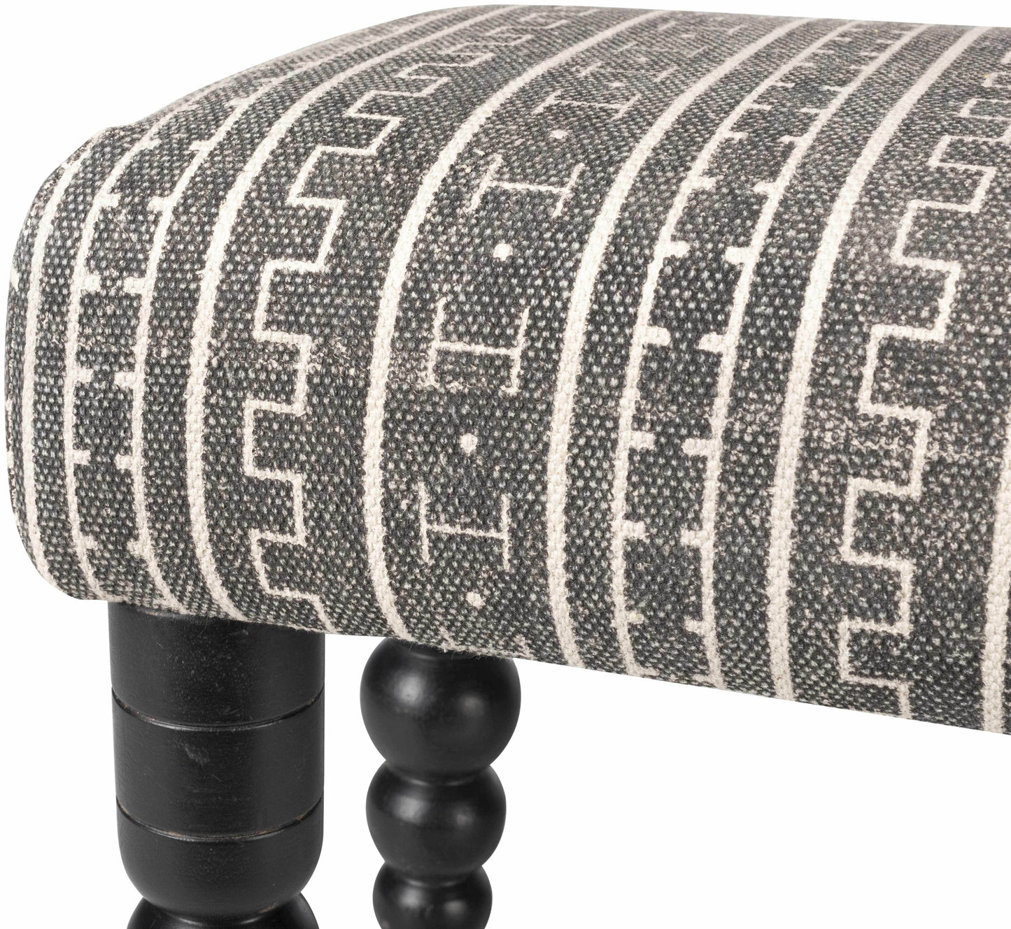 Toshkivka Black and White Patterned Bench - Loft&Timber
