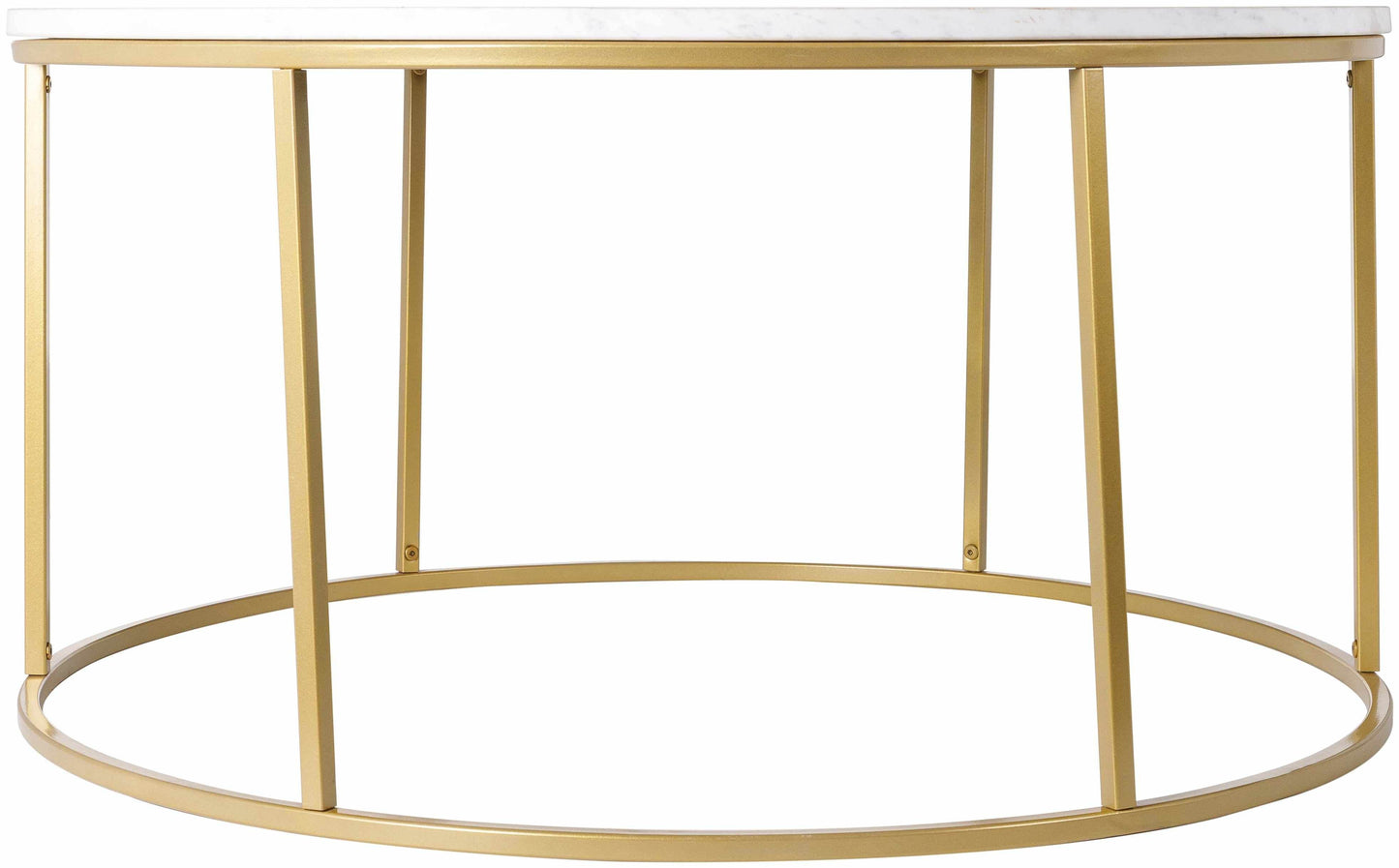 Taminango White Marble Gold Frame Coffee Table - Loft&Timber
