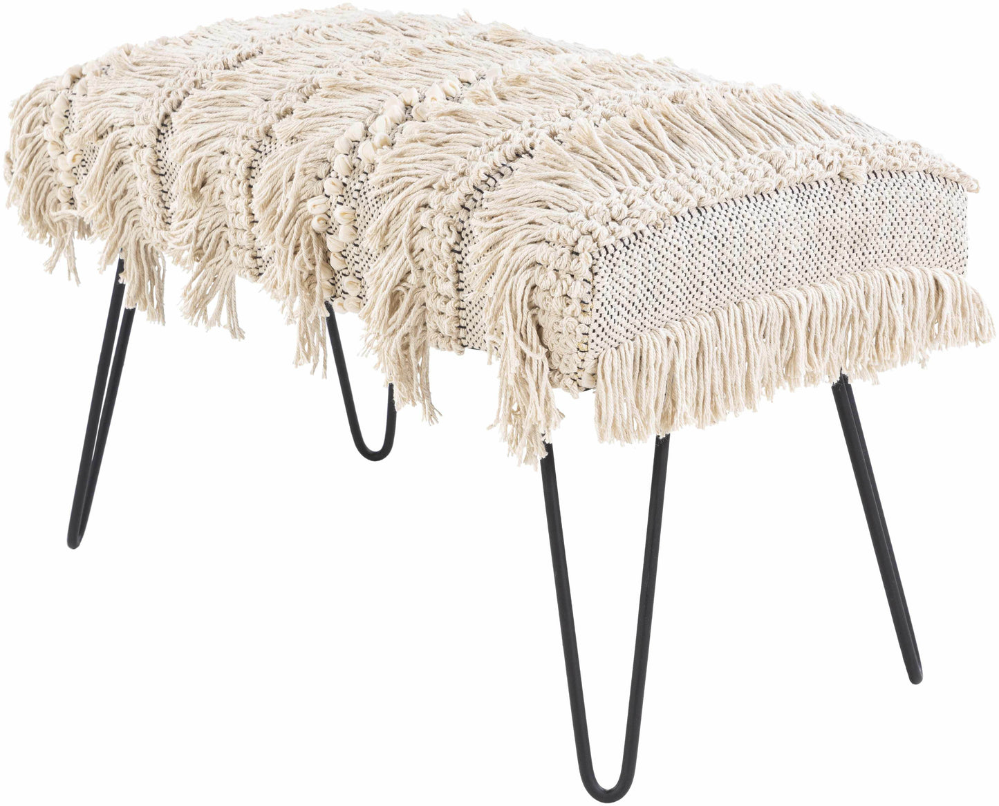 Tugbong Boho Fringe Knit Bench - Loft&Timber