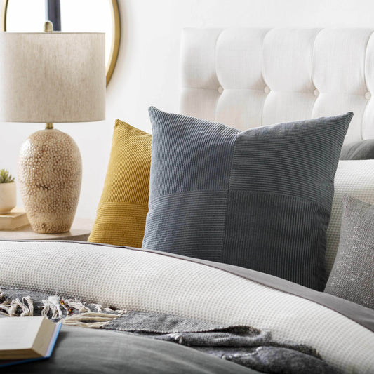 Umar Charcoal Corduroy Accent Pillow - Loft&Timber