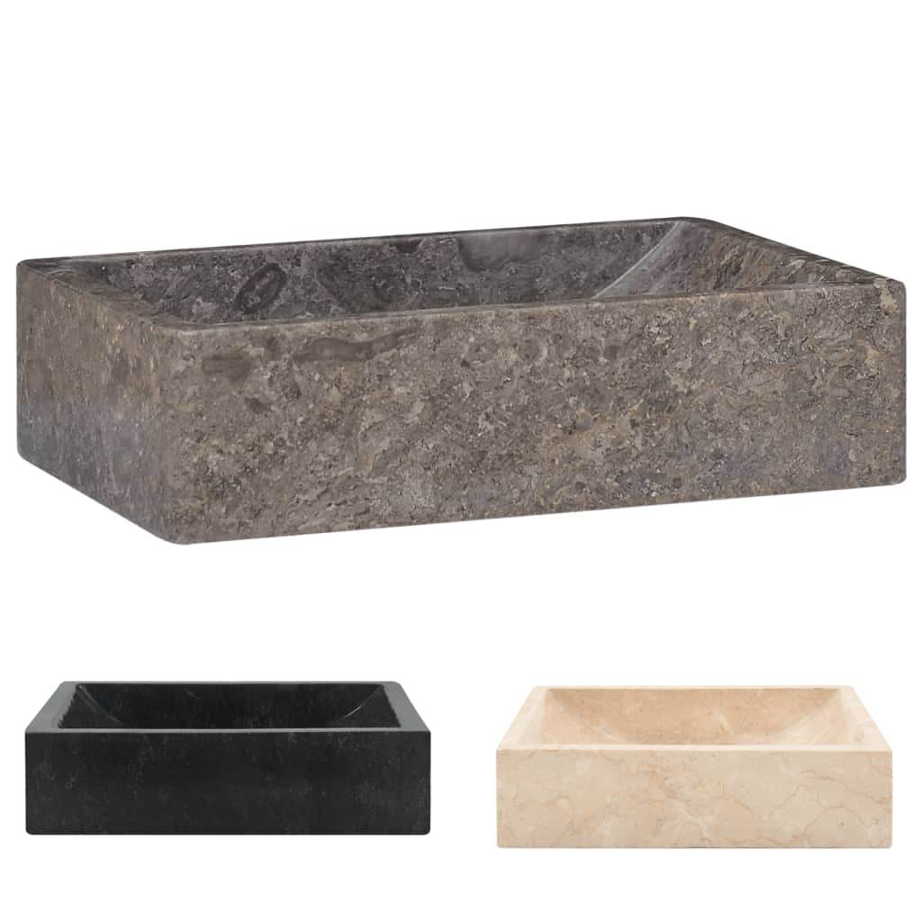 vidaXL Wash Basin Vanity Sink Small Countertop Wash Basin Bathroom Sink Marble - Loft&Timber