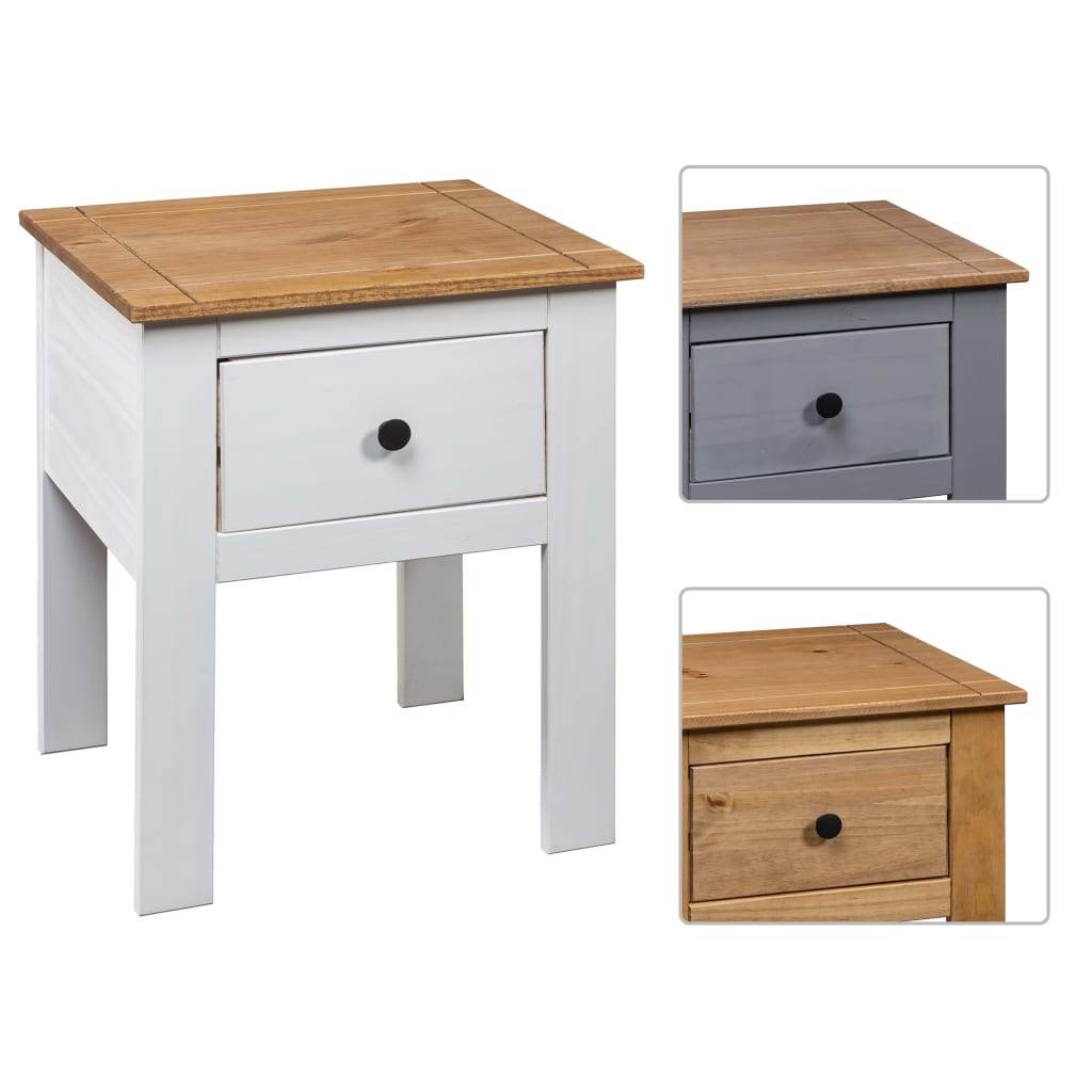 vidaXL Nightstand Bedside Cabinet Nightstand with Drawer Pine Panama Range - Loft&Timber
