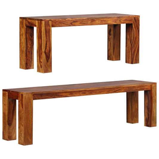 vidaXL Bench Wooden House Hallway Entryway Hall Bench Solid Wood Sheesham - Loft&Timber