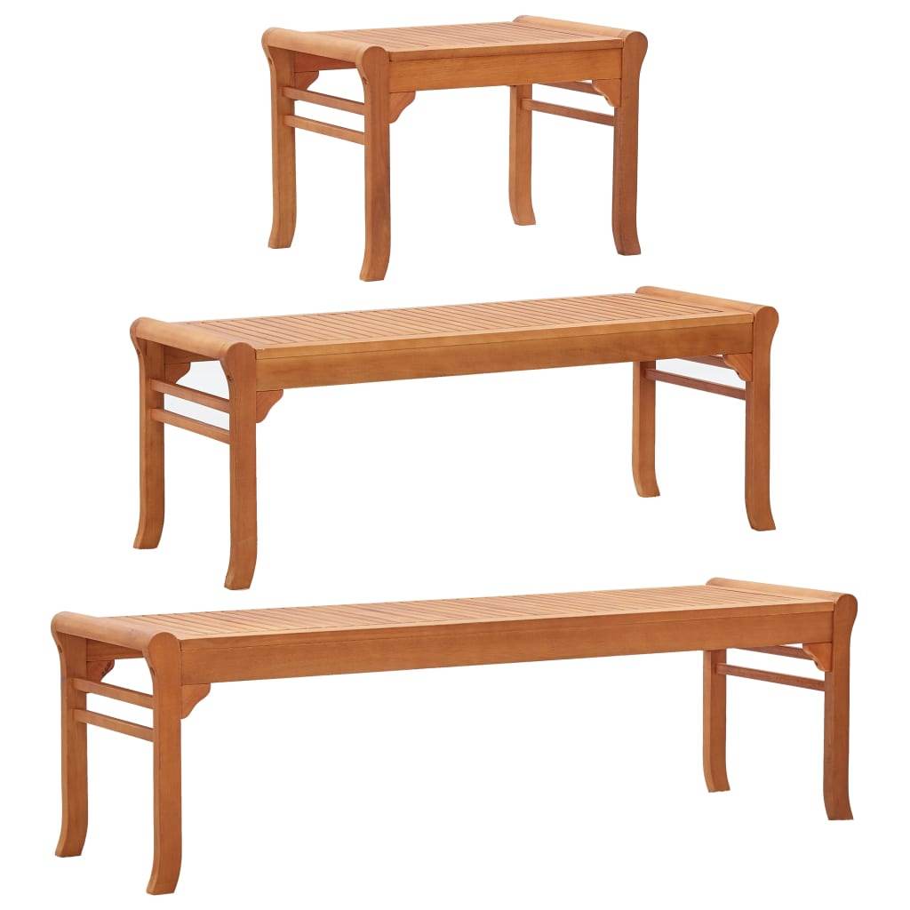 vidaXL Bench Weather Resistant Wooden Outdoor Bench Solid Wood Eucalyptus - Loft&Timber