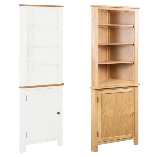 vidaXL Corner Cabinet Bathroom Corner Cabinet with Shelves Solid Wood Oak - Loft&Timber