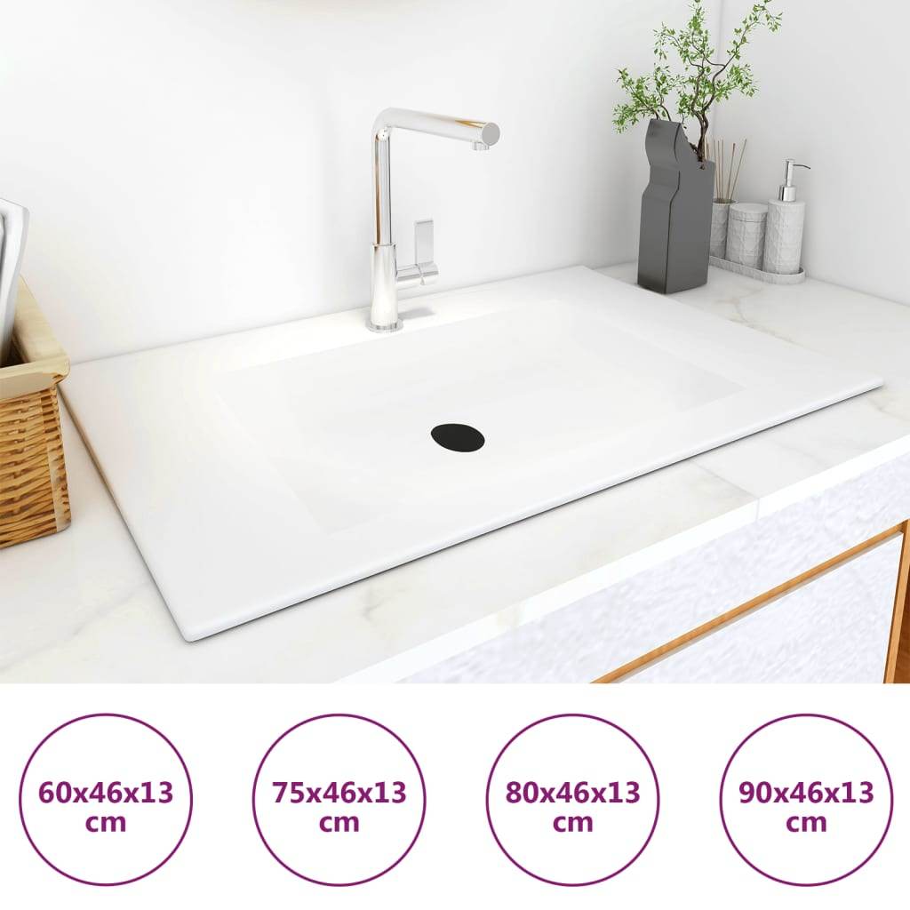 vidaXL Wash Basin Bath Sink Built-in Basin Vanity Sink Small Bathroom Sink SMC - Loft&Timber