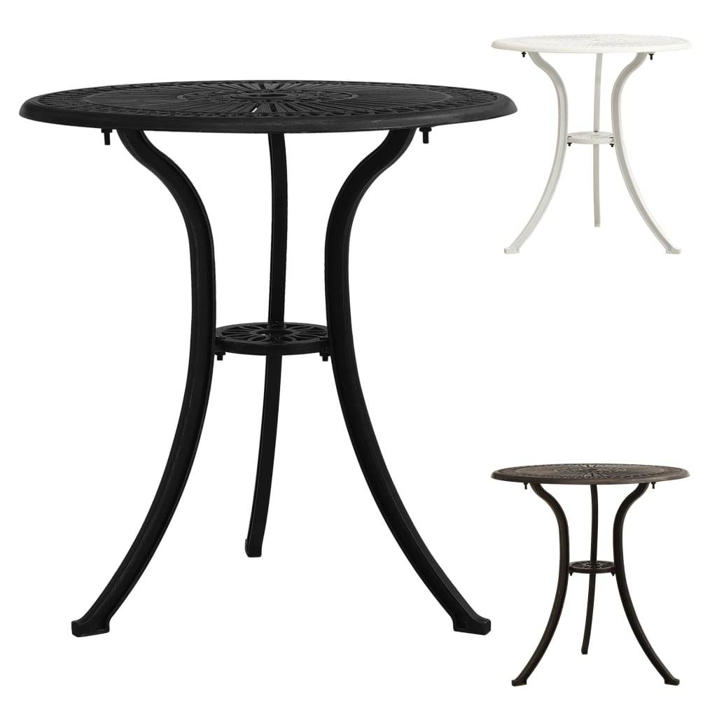 vidaXL Outdoor Dining Table Garden Patio Table with Glass Top Cast Aluminum - Loft&Timber