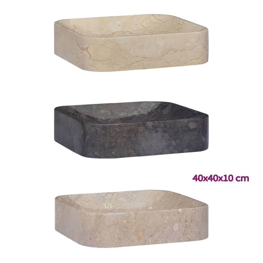 vidaXL Sink Above Counter Vanity Wash Basin Vessel Sink for Bathroom Marble - Loft&Timber