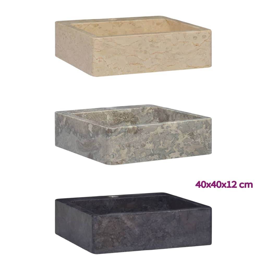 vidaXL Sink Above Counter Vanity Wash Basin Vessel Sink for Bathroom Marble - Loft&Timber
