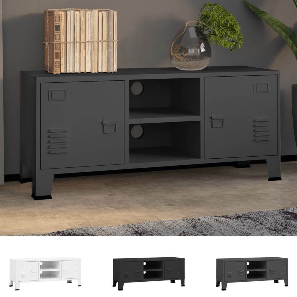 vidaXL TV Stand TV Console Sideboard TV Unit Home Media Unit Cupboard Metal - Loft&Timber