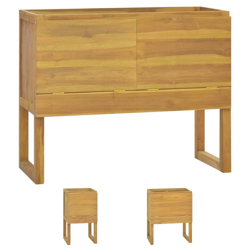 vidaXL Bathroom Cabinet Vanity Unit with Storage Entryway Solid Wood Teak - Loft&Timber