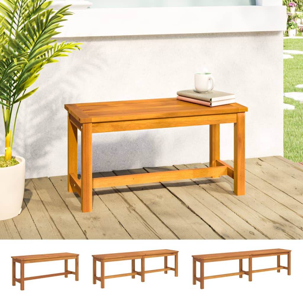 vidaXL Garden Bench Wooden Patio Park Bench Outdoor Seating Solid Wood Acacia - Loft&Timber