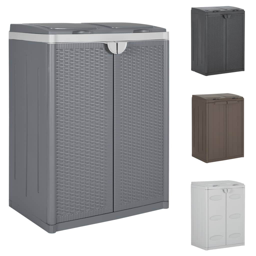 vidaXL Trash Can Free Standing Recycling Garbage Can Waste Bin Container PP - Loft&Timber