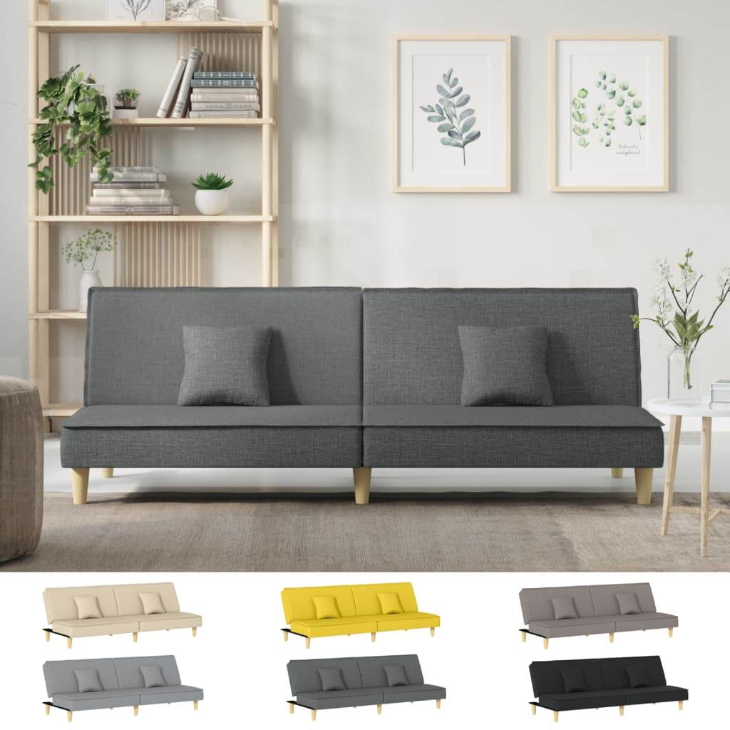 vidaXL Sofa Bed Modern Loveseat Sleeper Sofa Guest Bed with Pillows Fabric - Loft&Timber