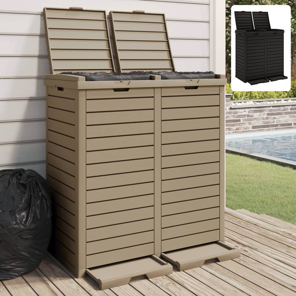 vidaXL Trash Can Garbage Can Trash Bin for Backyard Outdoor Polypropylene - Loft&Timber