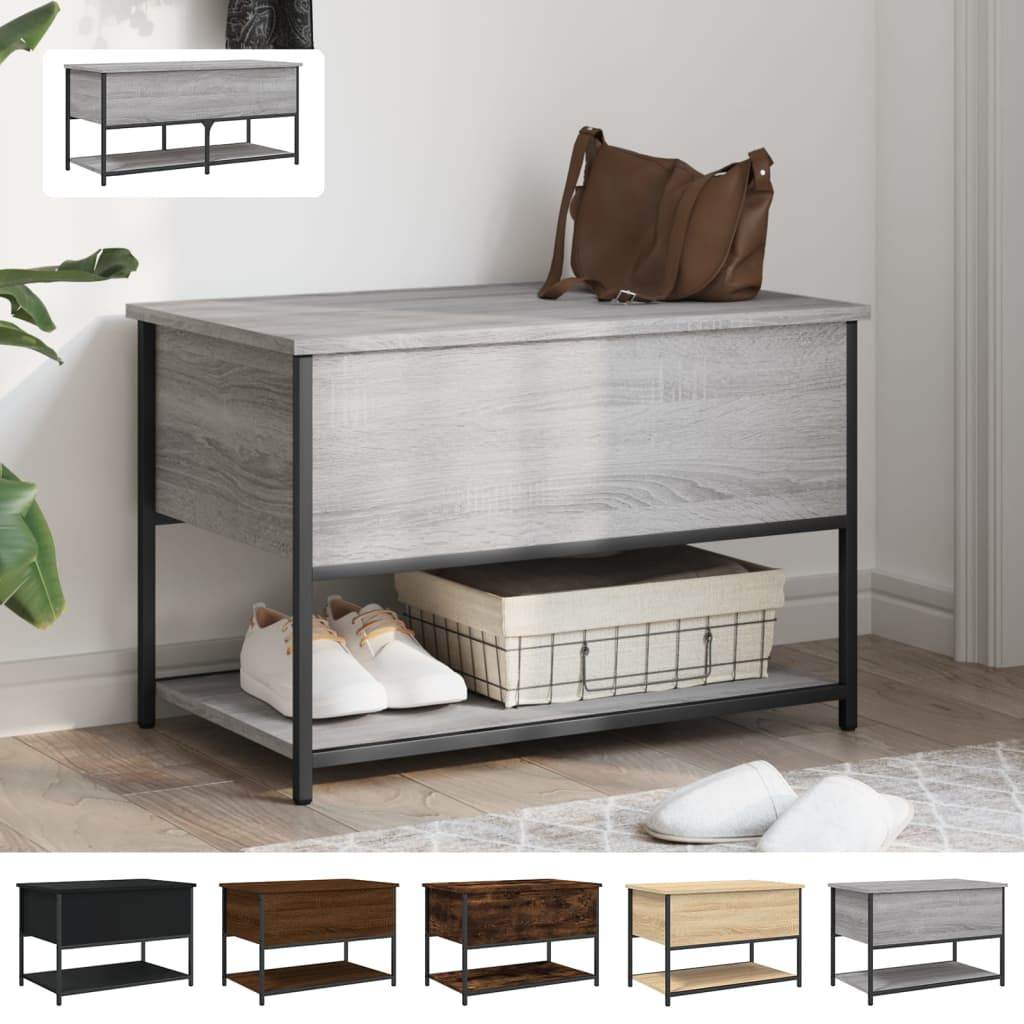 vidaXL Storage Bench Hallway Seat Bench Furniture with Shelf Engineered Wood - Loft&Timber