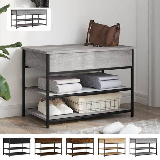 vidaXL Shoe Bench Hallway Storage Bench with Seat Furniture Engineered Wood - Loft&Timber
