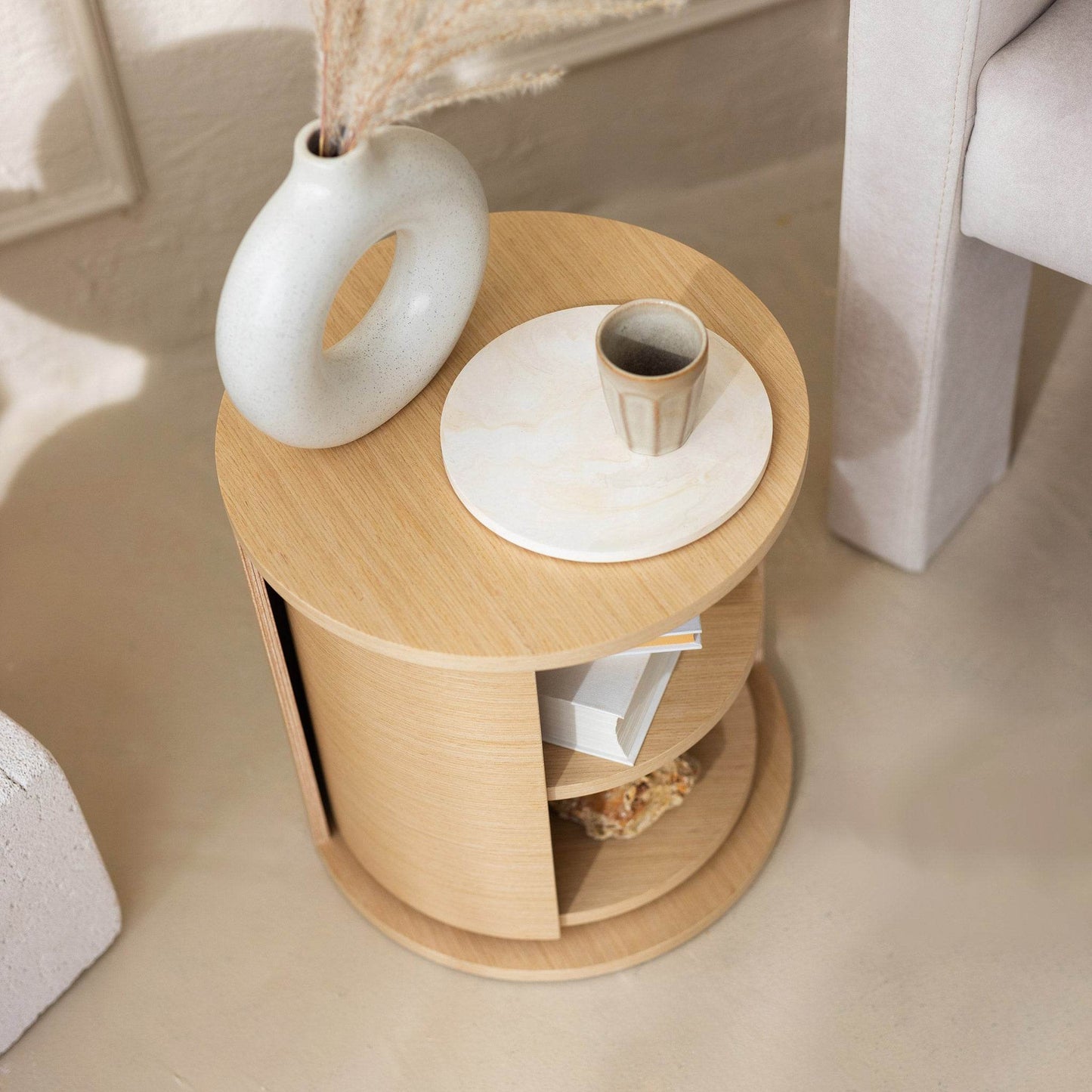 Wooden Makeup Organizer, Round Coffee Table, Nightstand - Loft&Timber