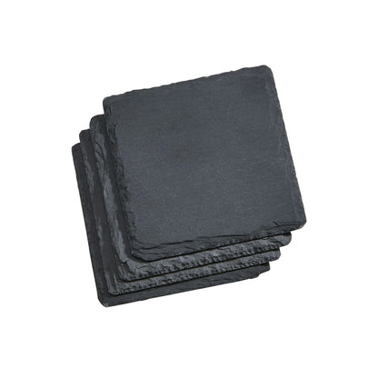 Set Of 4 Slate Coasters 4" Square - Loft&Timber