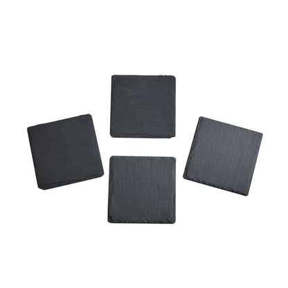 Set Of 4 Slate Coasters 4" Square - Loft&Timber