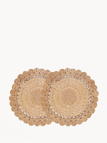 Jute Flower Placemat (Set of 2) - Loft&Timber