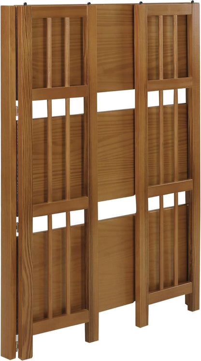 3-Shelf Stackable 27.5" Wide-Chestnut Fold Bookcase - Loft&Timber