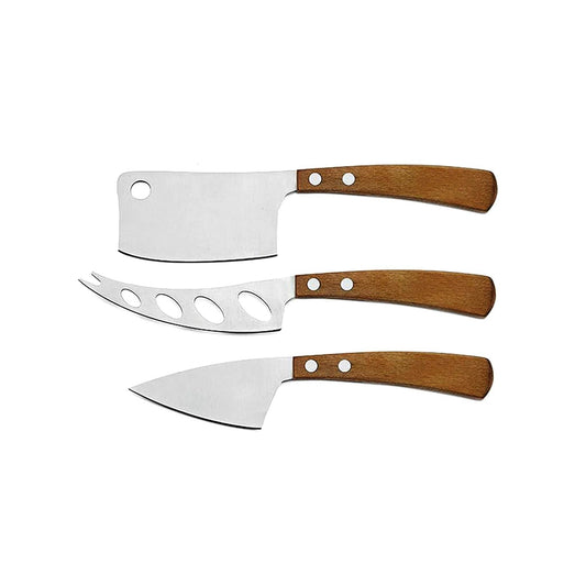 3-Piece Cheese Knife Set with Wooden Handles - Loft&Timber
