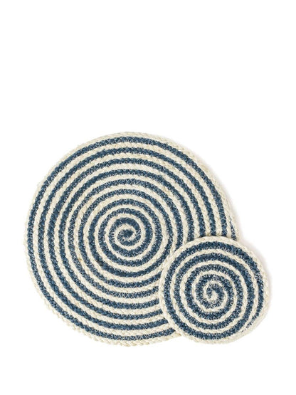 Kata Spiral Placemat - Blue (Set of 4) - Loft&Timber