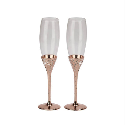 Galaxy Rose Gold Champagne Flutes Set - Loft&Timber