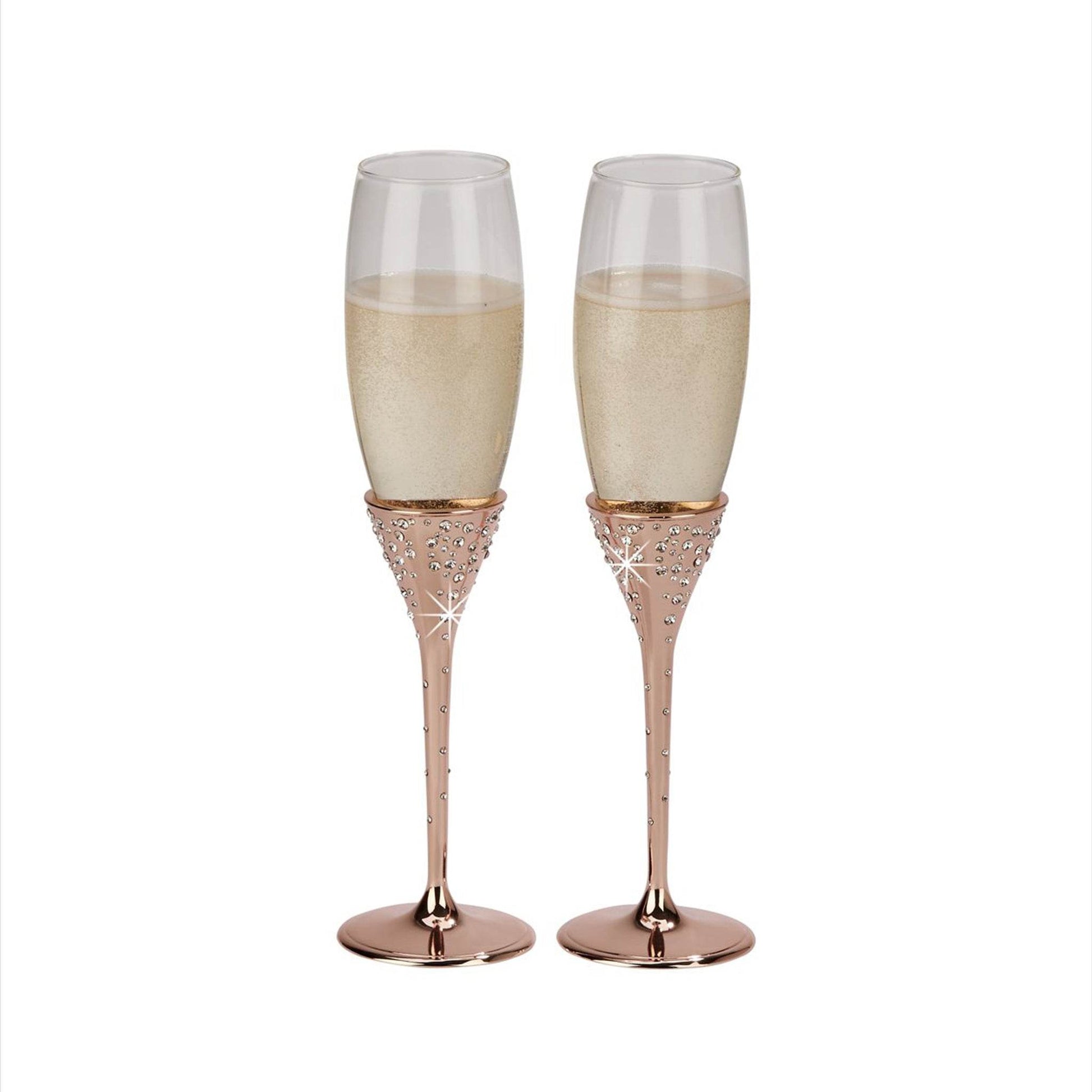 Galaxy Rose Gold Champagne Flutes Set - Loft&Timber