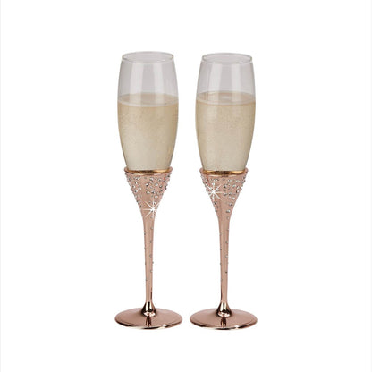 Galaxy Rose Gold Champagne Flutes Set - Loft&Timber
